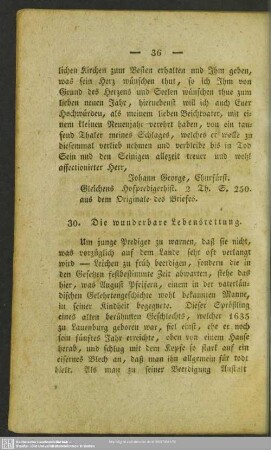 30. Die wunderbare Lebensrettung