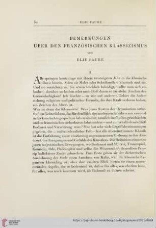 Bemerkungen über den französischen Klassizismus