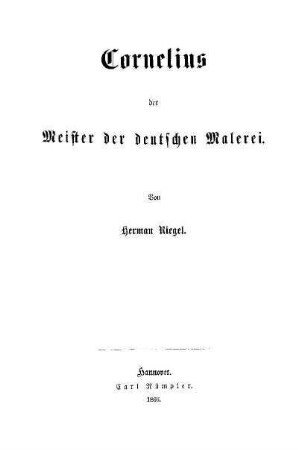 Cornelius, der Meister der deutschen Malerei