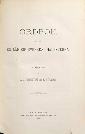 Ordbok öfver estländsk-svenska dialekterna
