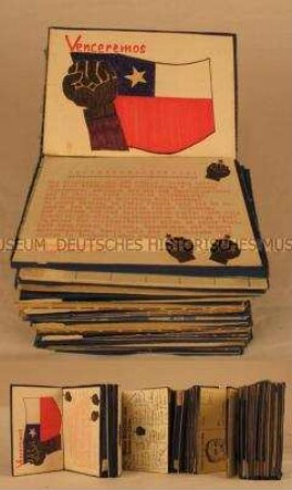 Leporello mit Postkarten und Unterschriftensammlung zur Freilassung des chilenischen Kommunisten Luis Corvalan