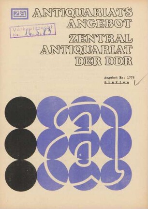 Nr. 1773: Slavica