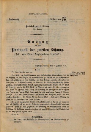 Protokolle über die Verhandlungen des Bundesrats des Deutschen Reichs. 1875