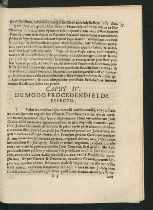 Caput IV. De Modo Procedendi Et De Effectu.