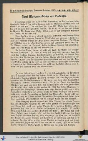 Zwei Madonnenbilder am Bodensee.
