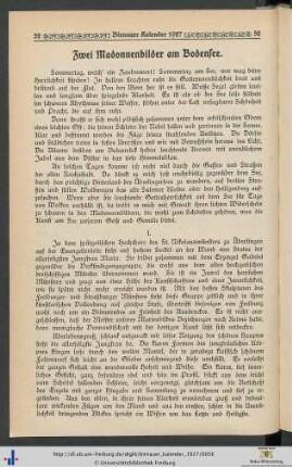 Zwei Madonnenbilder am Bodensee.