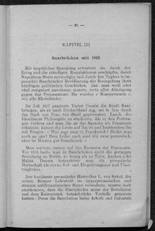 Kapitel III. Saarbrücken seit 1815.
