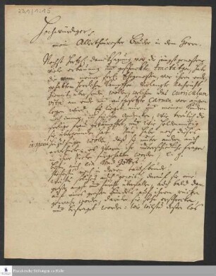 Brief von Caspar Johann Weidenheim an August Hermann Francke.