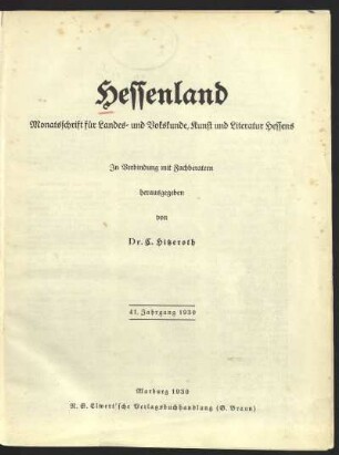 Heft 1, Januar 1930