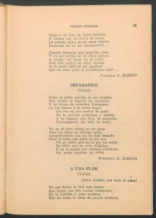 Separación : (Vals)