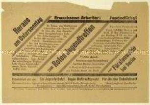 Aufruf der kommunistischen Jugendorganisationen zum Roten Jugendtreffen Ostern 1926 in Fürstenwalde