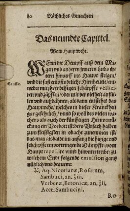Das neundte Capittel. Vom Hauptwehe