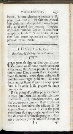 Chapitre IV. Embléme & description de l'amour propre.