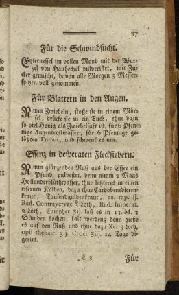 Für die Schwindsucht