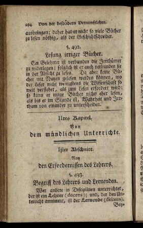 IItes Kapitel. Von dem mündlichen Unterrichte.