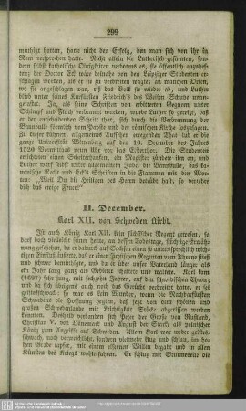 11. December. Karl XII. von Schweden stirbt