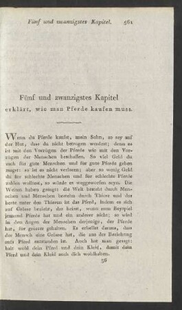 Fünf und zwanzigstes Kapitel erklärt, wie man Pferde kaufen muss.