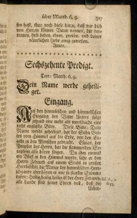 317-339, Sechszehente Predigt
