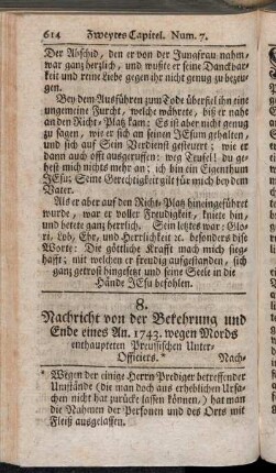 8. 1743. Von einem Preußischen Unter-Officier, so enthauptet worden.
