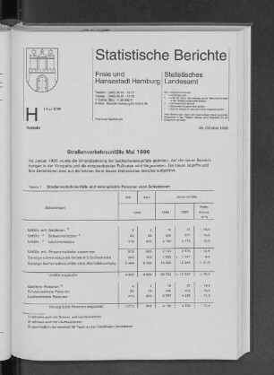 Straßenverkehrsunfälle Mai 1996
