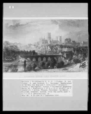Wanderungen im Norden von England, Band 2 — Bildseite gegenüber Seite 58 — Durham, from the north east