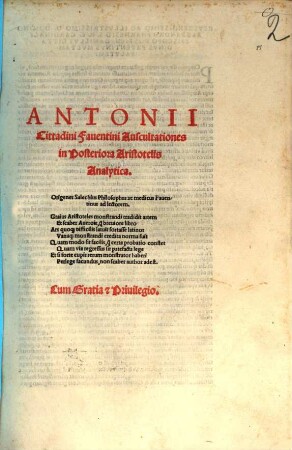 Auscultationes in Posteriora Aristotelis analytica