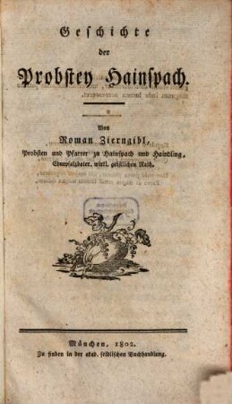 Geschichte der Probstey Hainspach