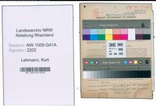 Entnazifizierung Kurt Lehmann , geb. 04.03.1922 (Polizist)