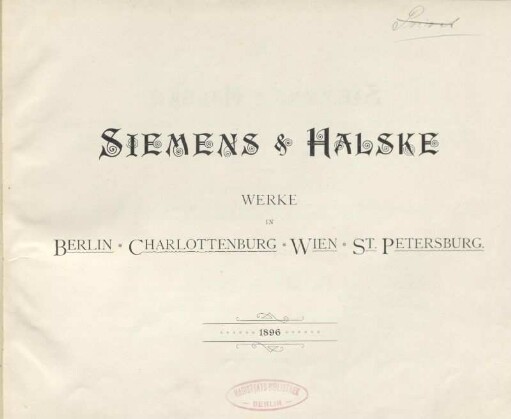 Werke in Berlin, Charlottenburg, Wien, St. Petersburg