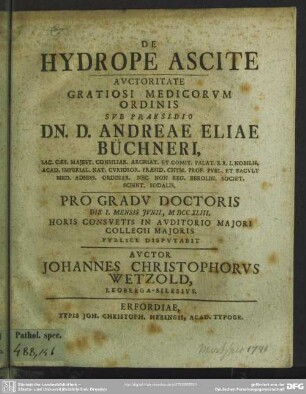 De Hydrope Ascite