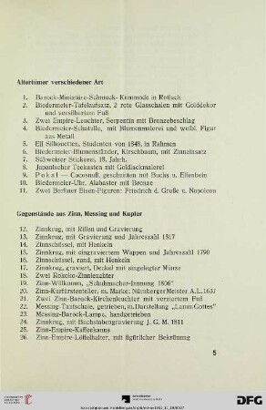 Altertümer verschiedener Art (Nr. 1-11)