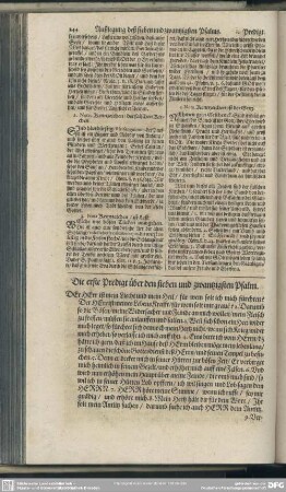 Die Predigten über den sieben und zwantzigsten Psalm