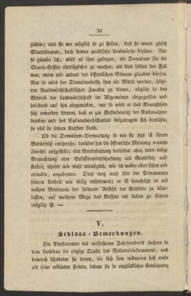 V. Schluss-Bemerkungen