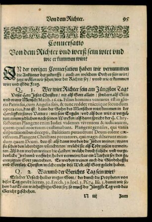 Conversatio Von dem Richter und werß sein wirt und wie er kummen wirt?