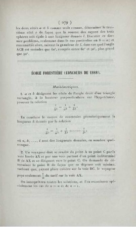 École forestière (concours de 1888).