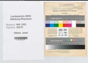 Entnazifizierung Josef Albers, geb. 09.01.1901 (Verwaltungsinspektor)