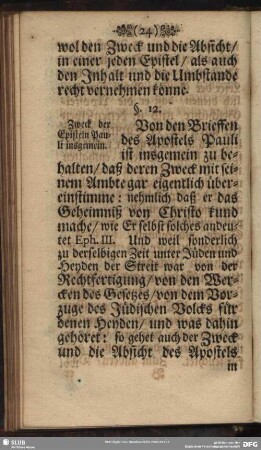 §. 12. Zweck der Episteln Pauli insgemein