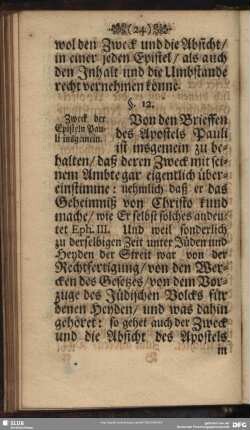 §. 12. Zweck der Episteln Pauli insgemein