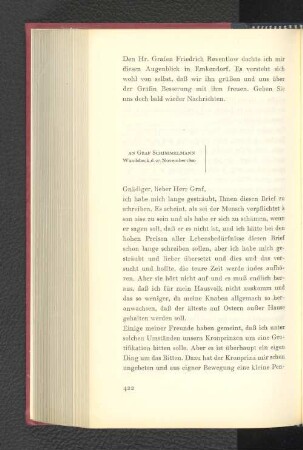 An Graf Schimmelmann Wandsbeck, den 27. November 1800