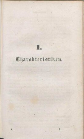I. Charakteristiken.