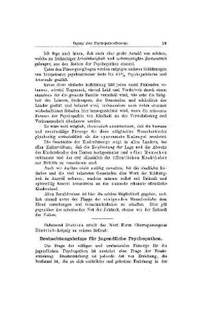 Beobachtungsheime für jugendliche Psychopathen : Tagung über Psychopathenfürsorge ... ; Nachmittagssitzung