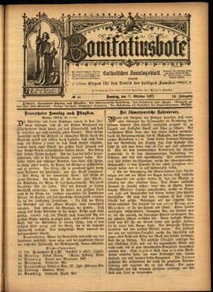 Erste Ausgabe vom Sonntag, den 17. Oktober 1897.