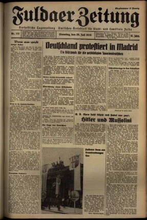 Erste Ausgabe vom Dienstag, den 28. Juli 1936.