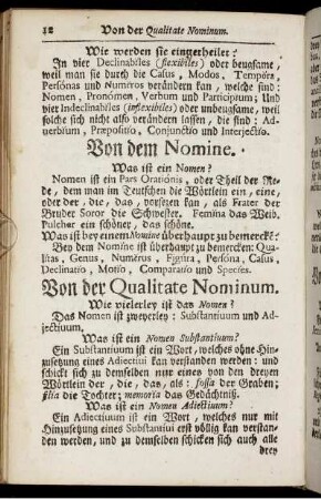 Von dem Nomine. - Von dem Pronomine.