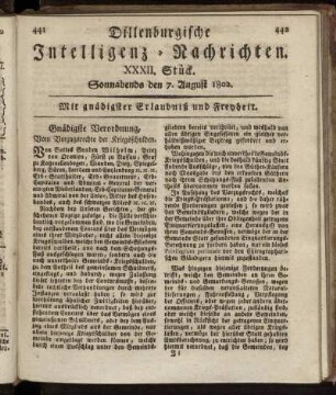 XXXII. Stück... den 7. August 1802 - XXXV: Stück... den 28. August 1802.