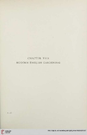 Chapter XVII: Modern English Gardening