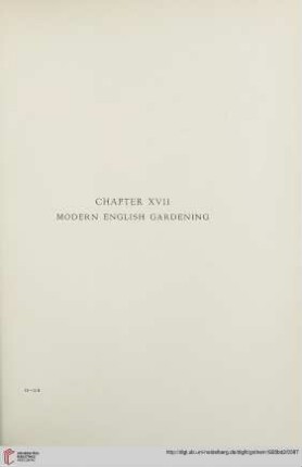 Chapter XVII: Modern English Gardening