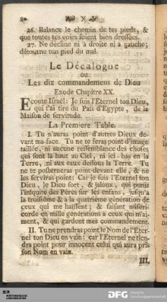 Le Décalogue ou Les dix commandemens de Dieu