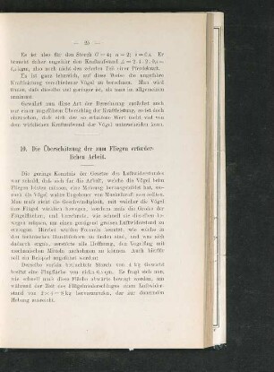 10. Die Überschätzung der zum Fliegen erforderlichen Arbeit