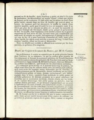 Doutes sur l'origine et la nature du Nostoc